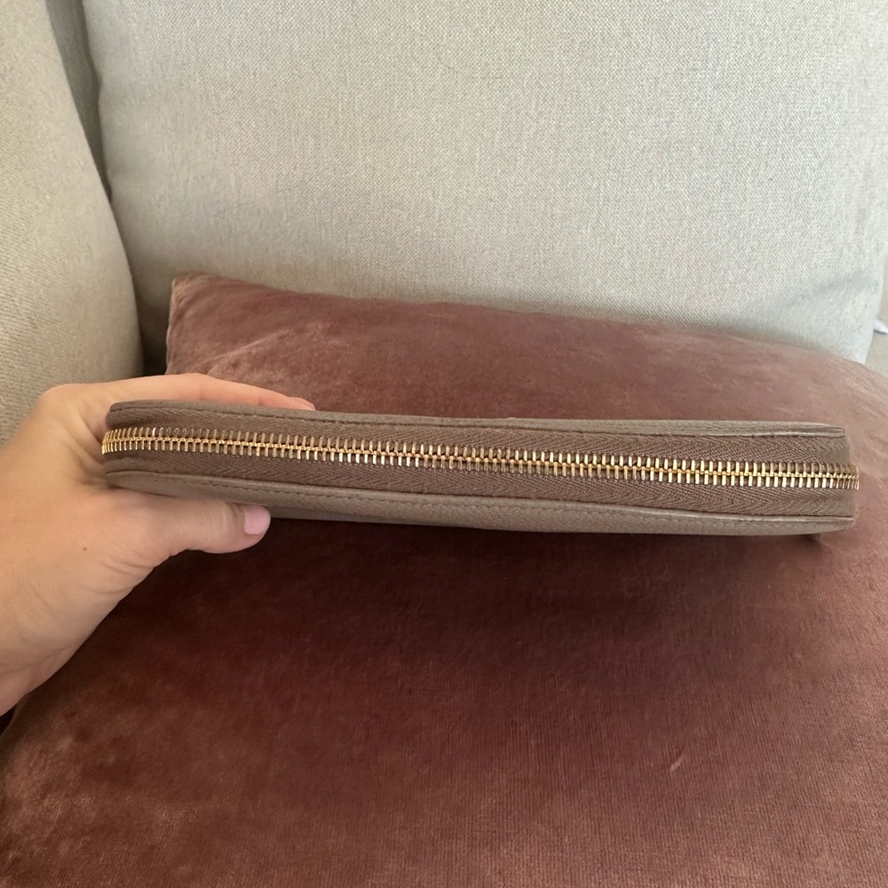 Prada Beige/Taupe Saffiano Leather Large Continental Zip Wallet - Picture 7 of 16